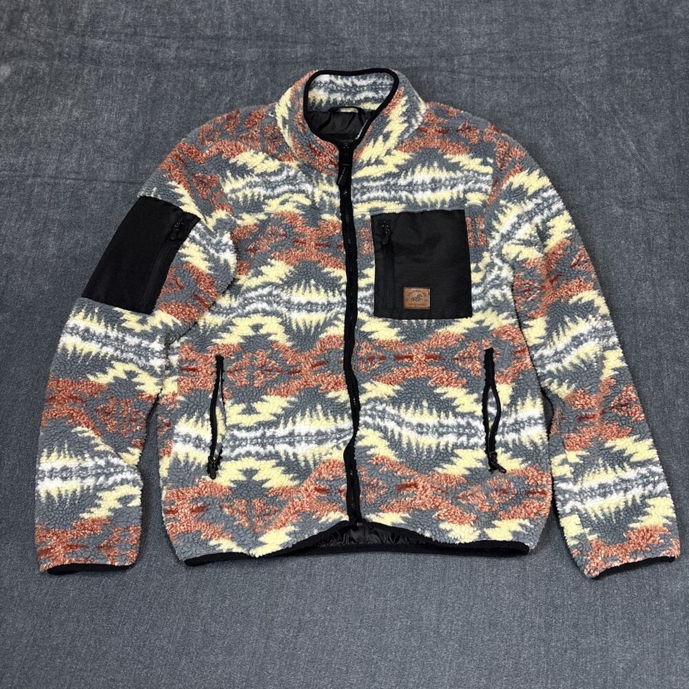 Yellowstone Dutton Ranch Western Jacket Aztec Sherpa Fleece Men's Size Medium